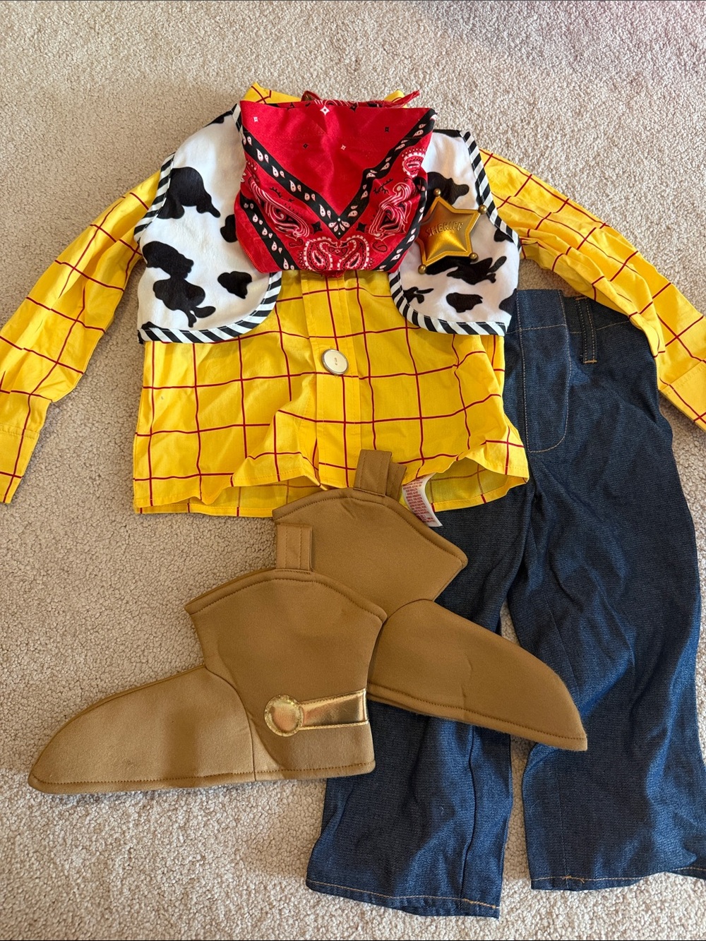 Cowboy Toy Sheriff Kids Costume Set - Yellow & Red